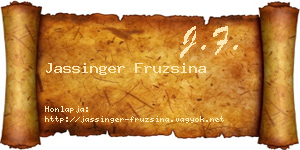 Jassinger Fruzsina névjegykártya