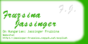 fruzsina jassinger business card